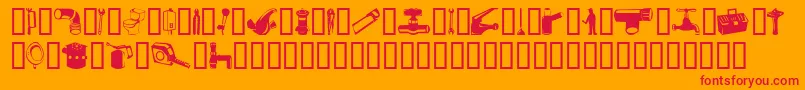 Gasfn Font – Red Fonts on Orange Background