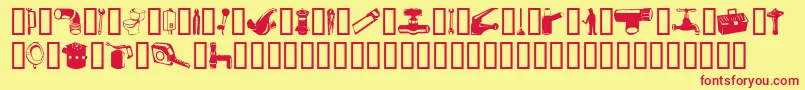 Gasfn Font – Red Fonts on Yellow Background