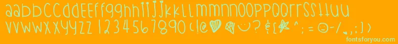 Starbrite Font – Green Fonts on Orange Background
