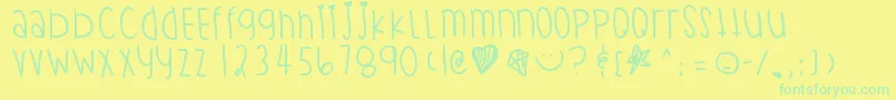 Starbrite Font – Green Fonts on Yellow Background