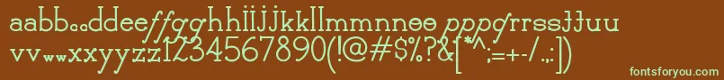 Шрифт Delicioso – зелёные шрифты на коричневом фоне