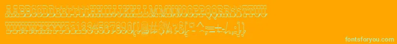 Шрифт AGildiatitul3Dsh – зелёные шрифты на оранжевом фоне