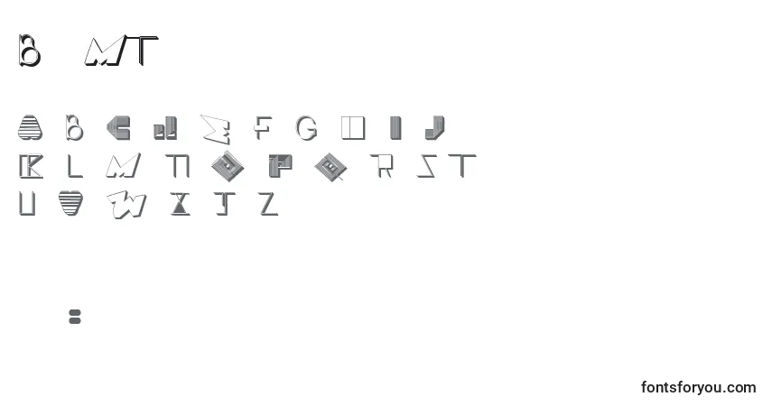 A fonte BossMTwo – alfabeto, números, caracteres especiais