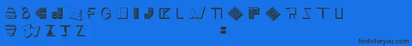 BossMTwo Font – Black Fonts on Blue Background