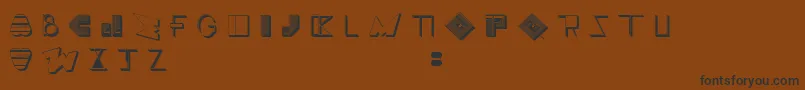 フォントBossMTwo – 黒い文字が茶色の背景にあります