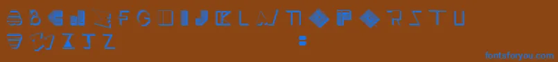 フォントBossMTwo – 茶色の背景に青い文字