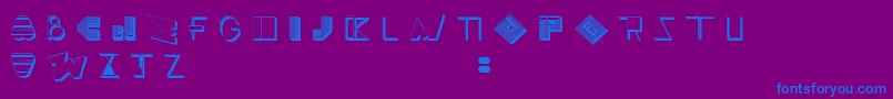 フォントBossMTwo – 紫色の背景に青い文字