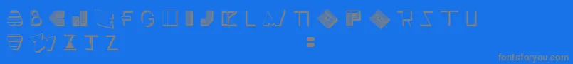 フォントBossMTwo – 青い背景に灰色の文字