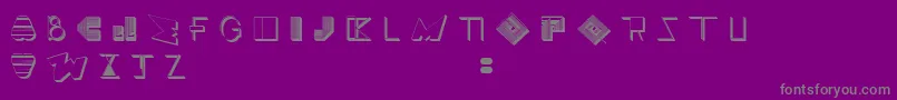 フォントBossMTwo – 紫の背景に灰色の文字