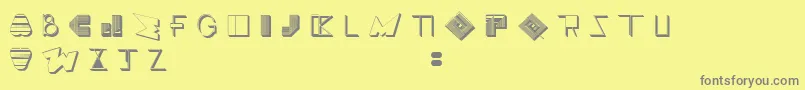 フォントBossMTwo – 黄色の背景に灰色の文字