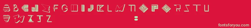 フォントBossMTwo – 赤い背景に緑の文字