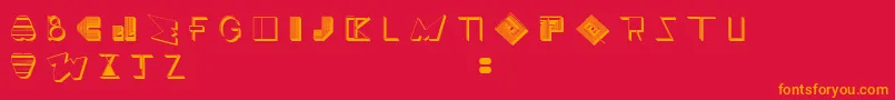 フォントBossMTwo – 赤い背景にオレンジの文字