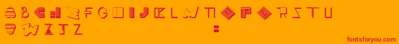 フォントBossMTwo – オレンジの背景に赤い文字