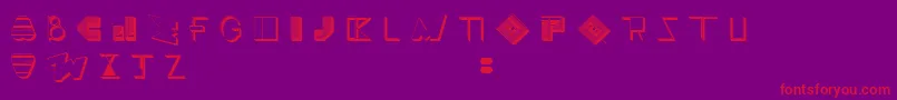 フォントBossMTwo – 紫の背景に赤い文字