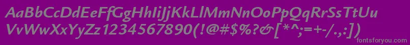 LegacySansItcTtBolditalic Font – Gray Fonts on Purple Background