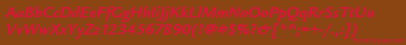 LegacySansItcTtBolditalic Font – Red Fonts on Brown Background