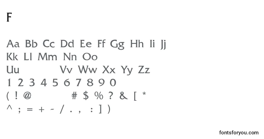A fonte FrizquadrataThin – alfabeto, números, caracteres especiais