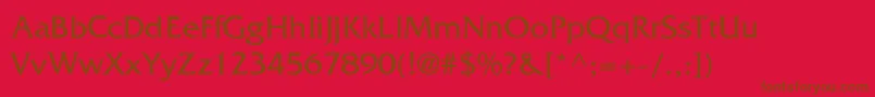 FrizquadrataThin-fontti – ruskeat fontit punaisella taustalla