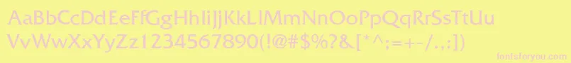 FrizquadrataThin Font – Pink Fonts on Yellow Background