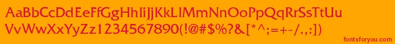 FrizquadrataThin Font – Red Fonts on Orange Background