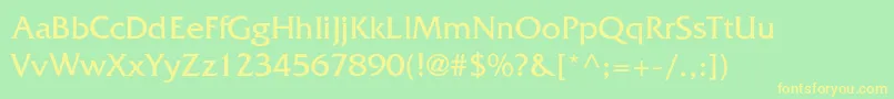 FrizquadrataThin Font – Yellow Fonts on Green Background