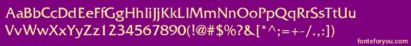 FrizquadrataThin Font – Yellow Fonts on Purple Background