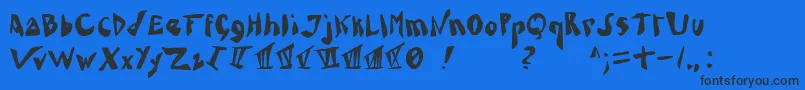 Caligari Font – Black Fonts on Blue Background