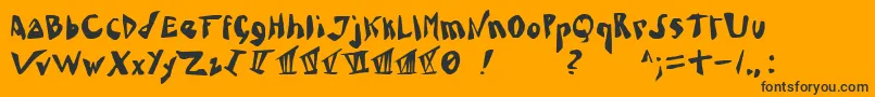 Caligari Font – Black Fonts on Orange Background