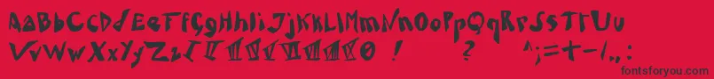 Caligari Font – Black Fonts on Red Background