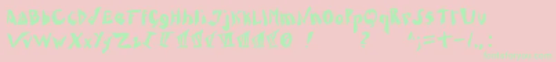 Caligari Font – Green Fonts on Pink Background