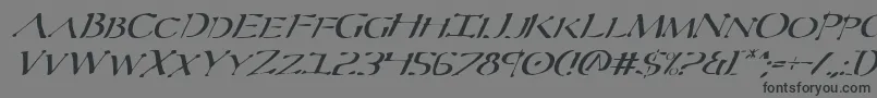 フォントSeverv2i – 黒い文字の灰色の背景