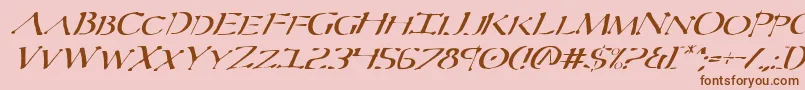 フォントSeverv2i – ピンクの背景に茶色のフォント