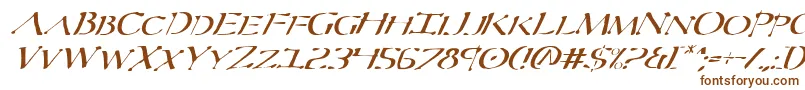 Severv2i-Schriftart – Braune Schriften auf weißem Hintergrund