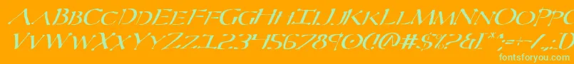 Severv2i Font – Green Fonts on Orange Background