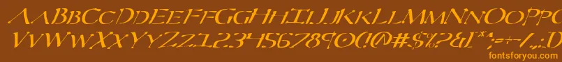 Severv2i Font – Orange Fonts on Brown Background