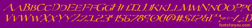 Severv2i Font – Orange Fonts on Purple Background