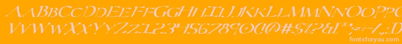 Severv2i-Schriftart – Rosa Schriften auf orangefarbenem Hintergrund