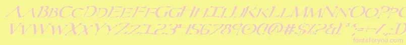 フォントSeverv2i – ピンクのフォント、黄色の背景
