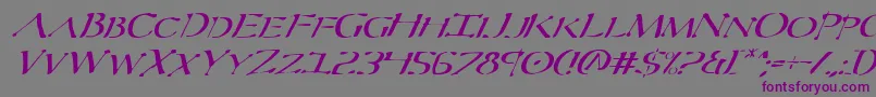 Czcionka Severv2i – fioletowe czcionki na szarym tle