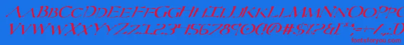 Severv2i Font – Red Fonts on Blue Background