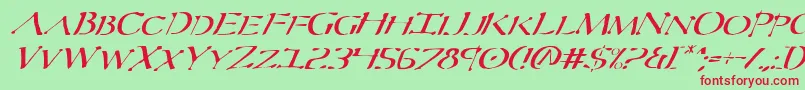 Severv2i-fontti – punaiset fontit vihreällä taustalla