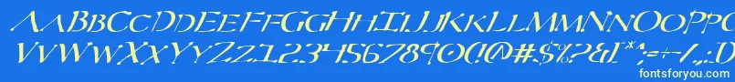 Шрифт Severv2i – жёлтые шрифты на синем фоне