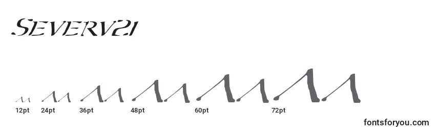 Größen der Schriftart Severv2i