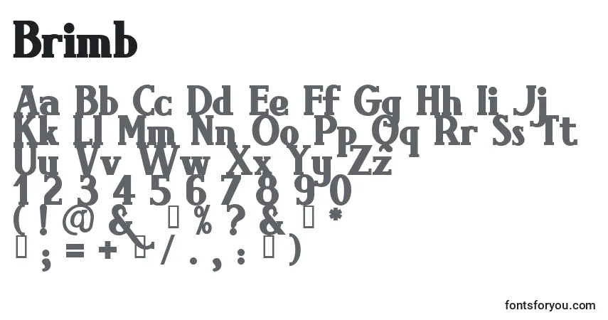 Schriftart Brimb – Alphabet, Zahlen, spezielle Symbole