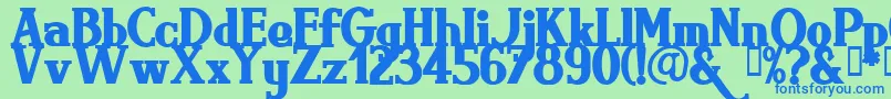 Brimb Font – Blue Fonts on Green Background