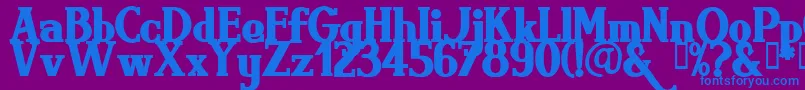 フォントBrimb – 紫色の背景に青い文字