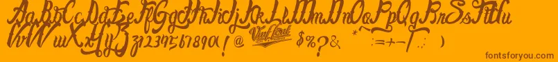 FayetScripts Font – Brown Fonts on Orange Background