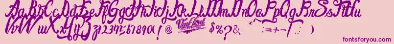 FayetScripts-Schriftart – Violette Schriften auf rosa Hintergrund