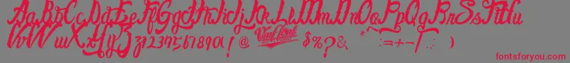 FayetScripts Font – Red Fonts on Gray Background