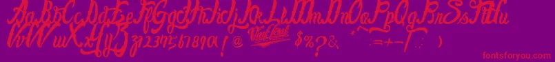 FayetScripts-Schriftart – Rote Schriften auf violettem Hintergrund